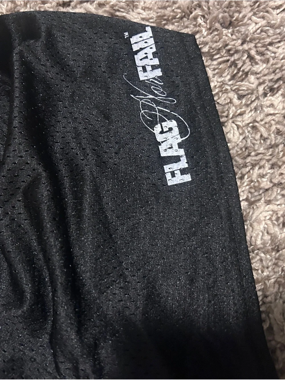 flag nor fail Black Bike Shorts with White Anchor Logo